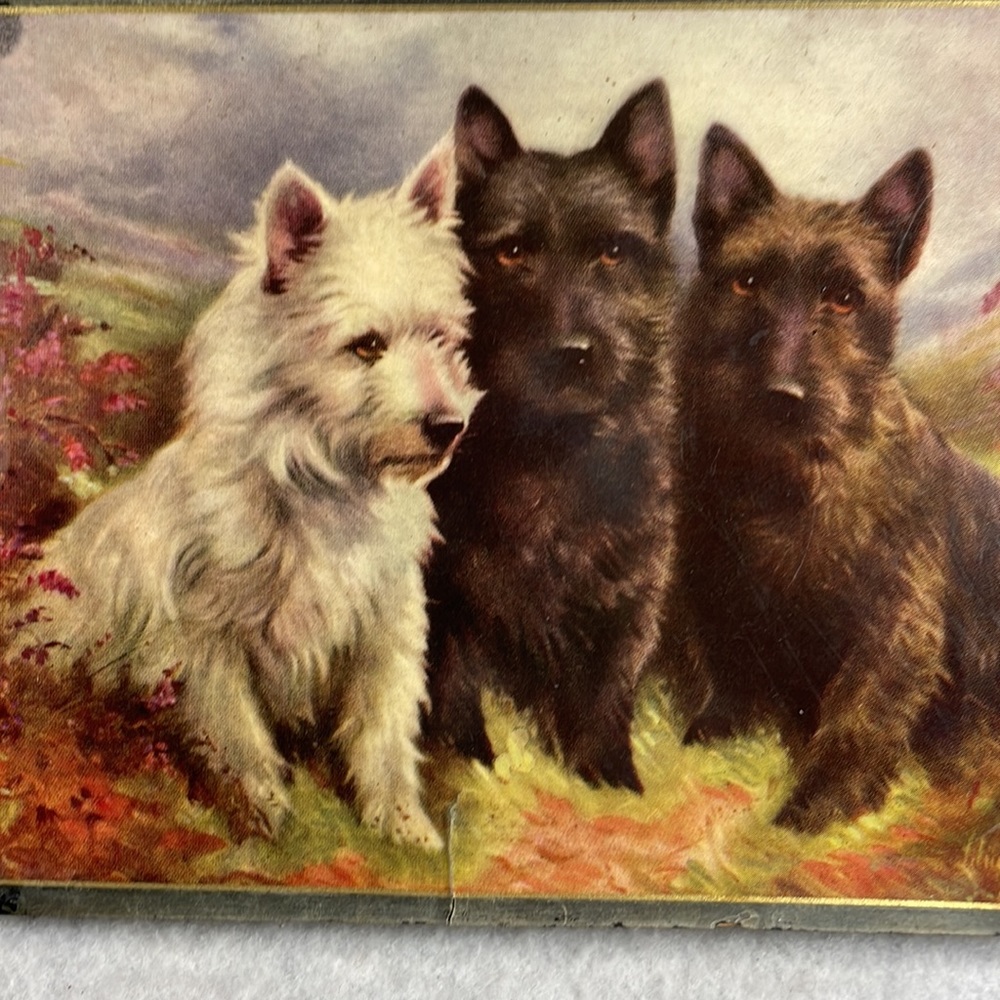 Antique Scotty Dog Picture Mounted on Wood - Picture 3 of 6